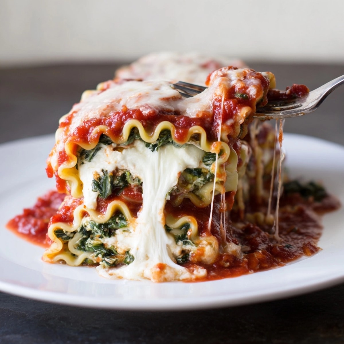 Creamy, cheesy Spinach Lasagna Roll-Ups recipe, a comforting Italian-American baked pasta dish.