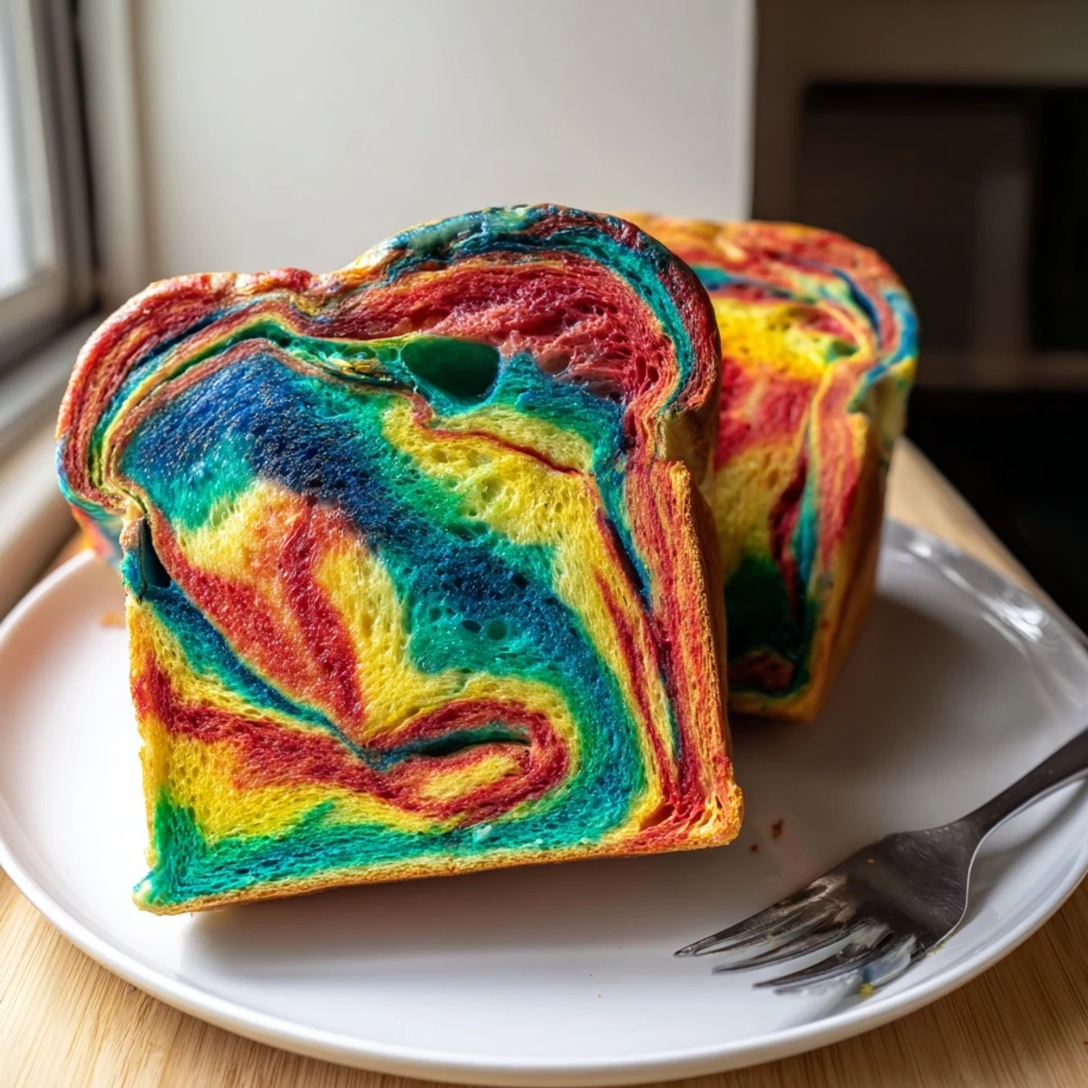 Delightful rainbow cloud bread, visually appealing and gluten-free for tasty enjoyment.