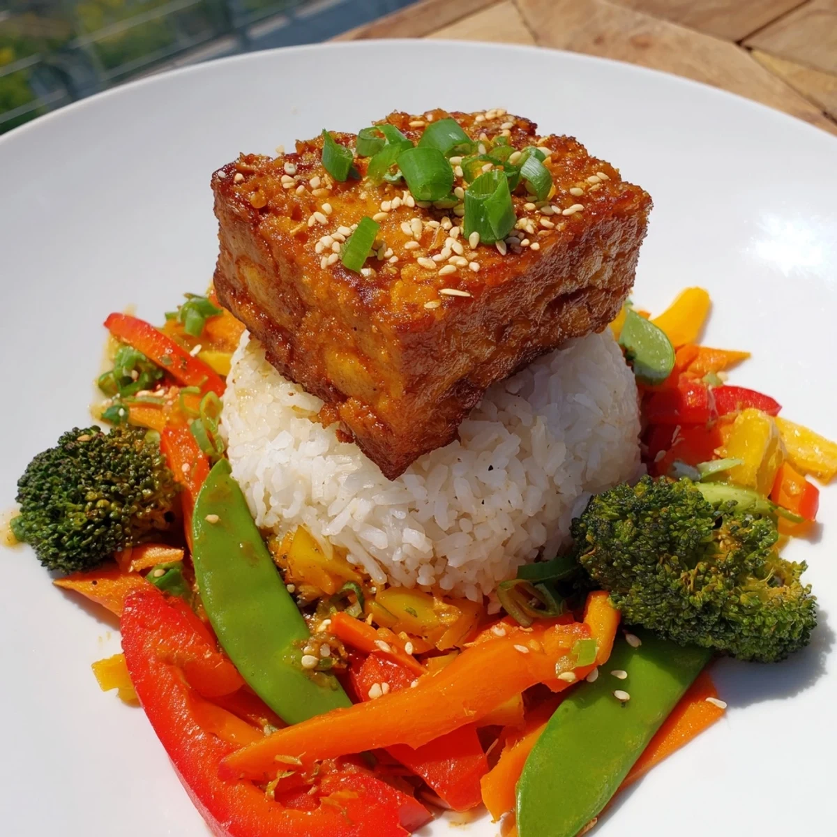 Pressed Tofu Steaks Vegetables