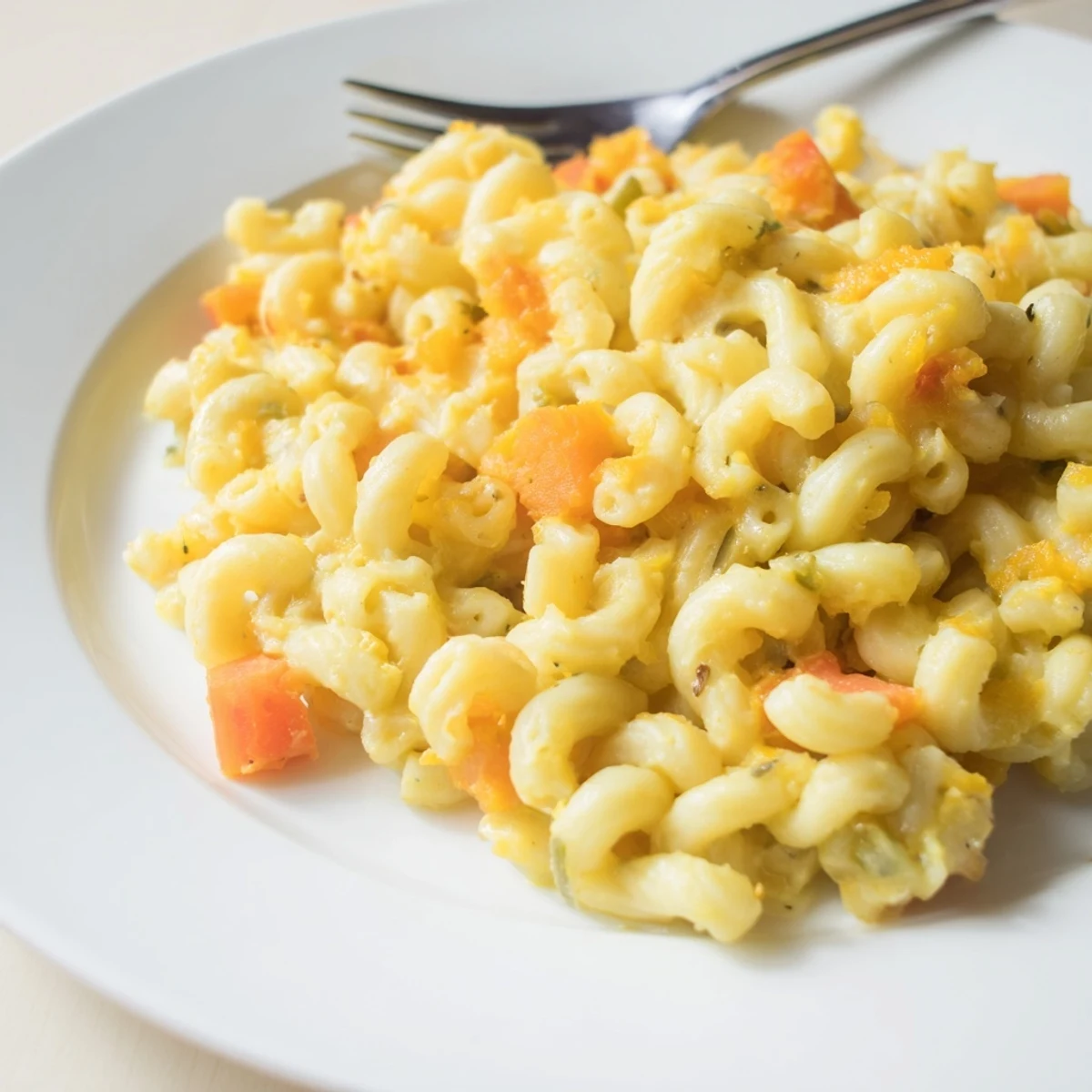 Close-up of bubbling One-Pot Butternut Squash Mac & Cheese, ready to eat and enjoy.