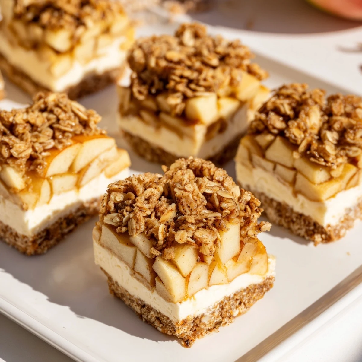 Apple Crisp Cheesecake Bars