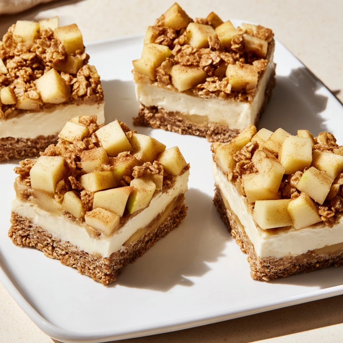 Golden-brown crisp topping covers the bubbly apple filling in these delicious Apple Crisp Cheesecake Bars.