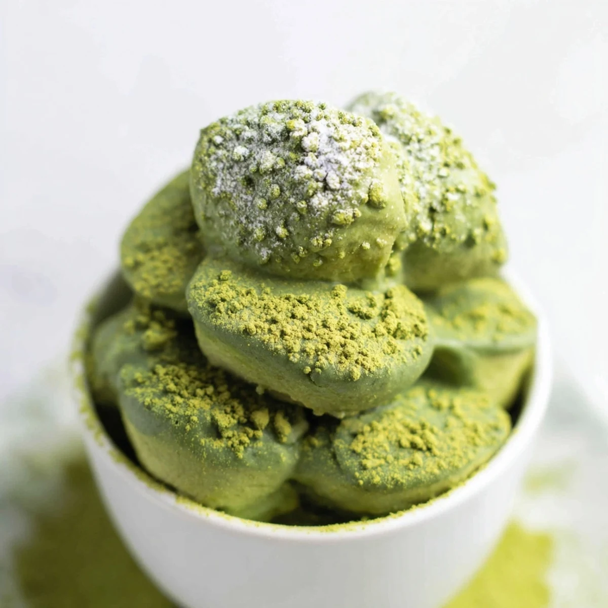 Delectable Matcha Mascarpone Tiramisu Snow Cups, layered with creamy mascarpone for a chilled dessert.