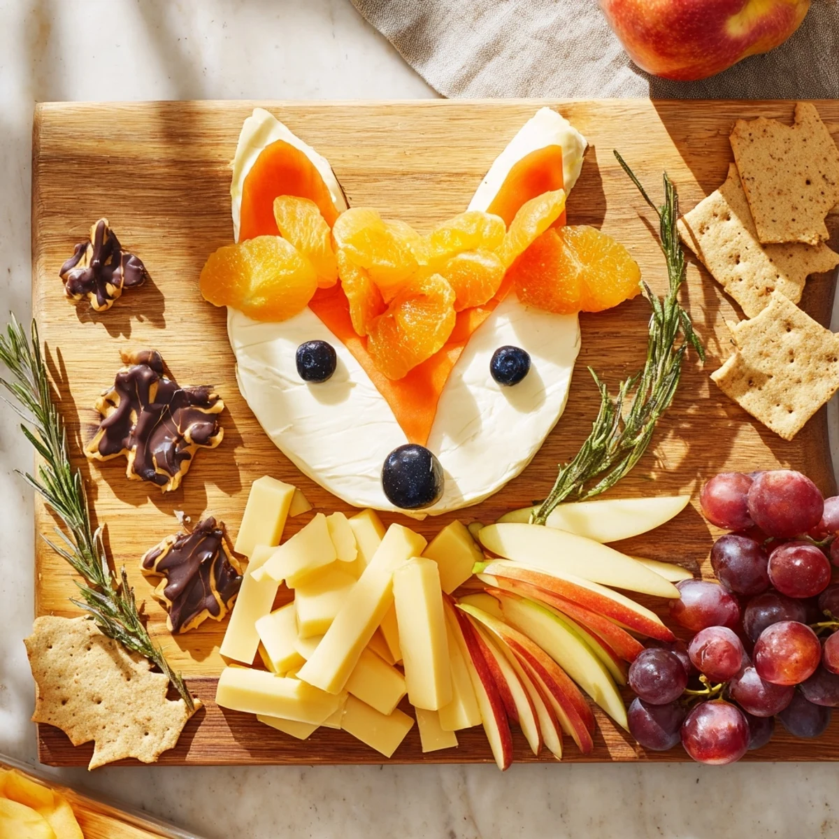This inviting Whimsical Fox Fall Treat Board offers sweet and savory bites, perfect for fall gatherings and sharing.