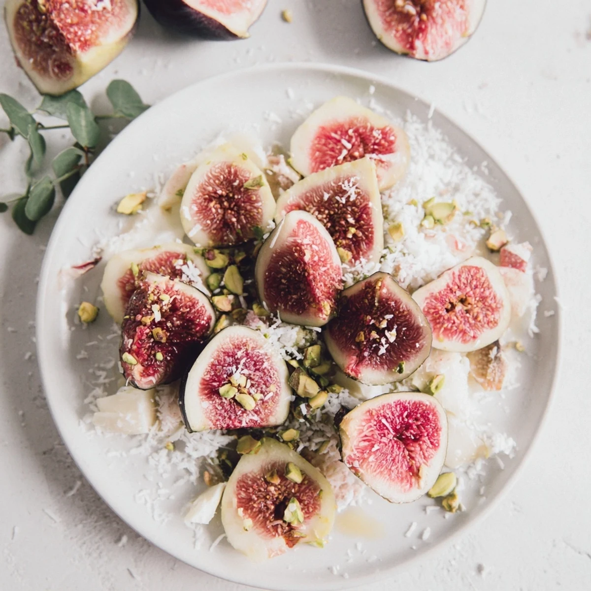 Fresh figs and dates star in this Winter Fruit platter, perfect with honey drizzled on top!