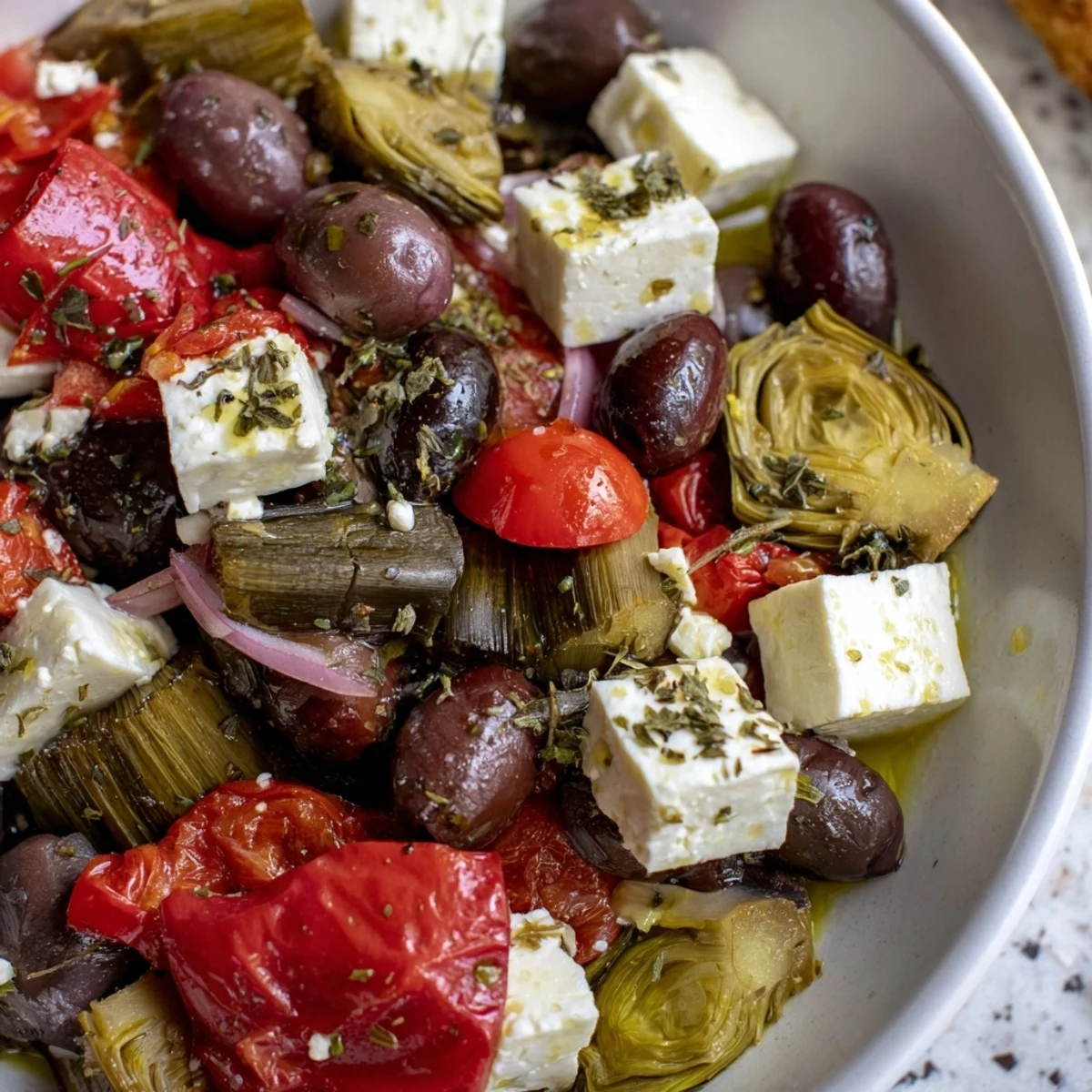 This Black Olive and Sun-Dried Tomato Platter is perfect, with olives, tomatoes, and herbs for a holiday gathering.
