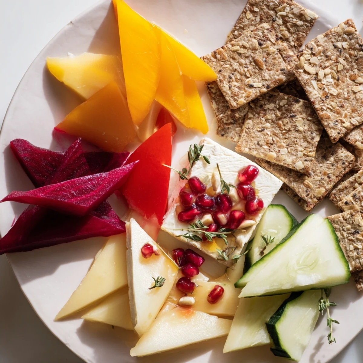 Beautiful photo of The Tessellation Triangle appetizer, showcasing colorful, intricately arranged food triangles.