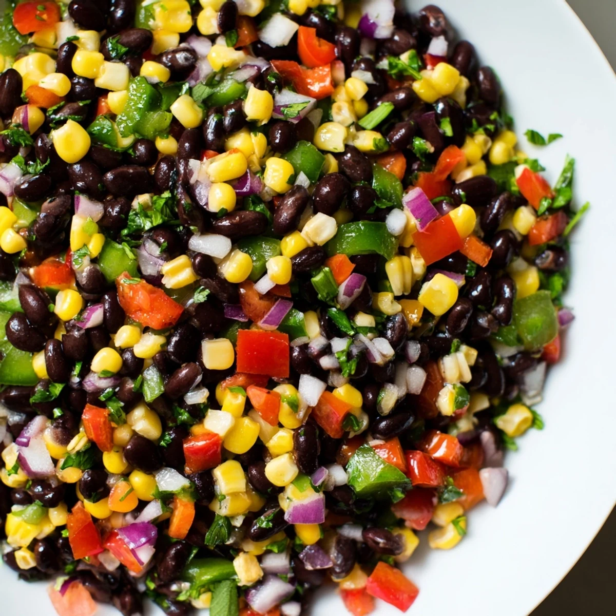 Enjoy a refreshing scoop of Cowboy Caviar Salad: a perfect side dish or chip dip, full of flavor.