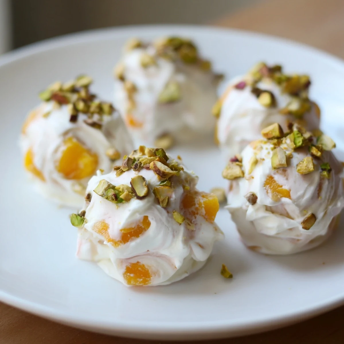 Frozen Peach Yogurt Bites