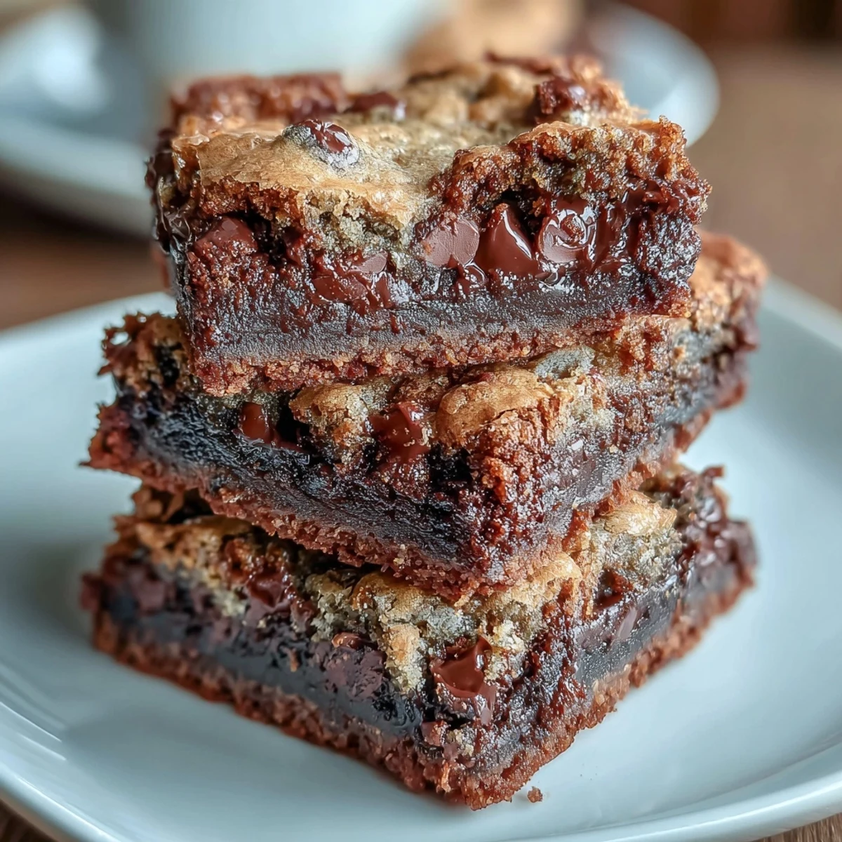 Ooey-gooey Hojicha Brookies are served warm with a melting scoop of vanilla ice cream and a light dusting of roasted green tea powder.