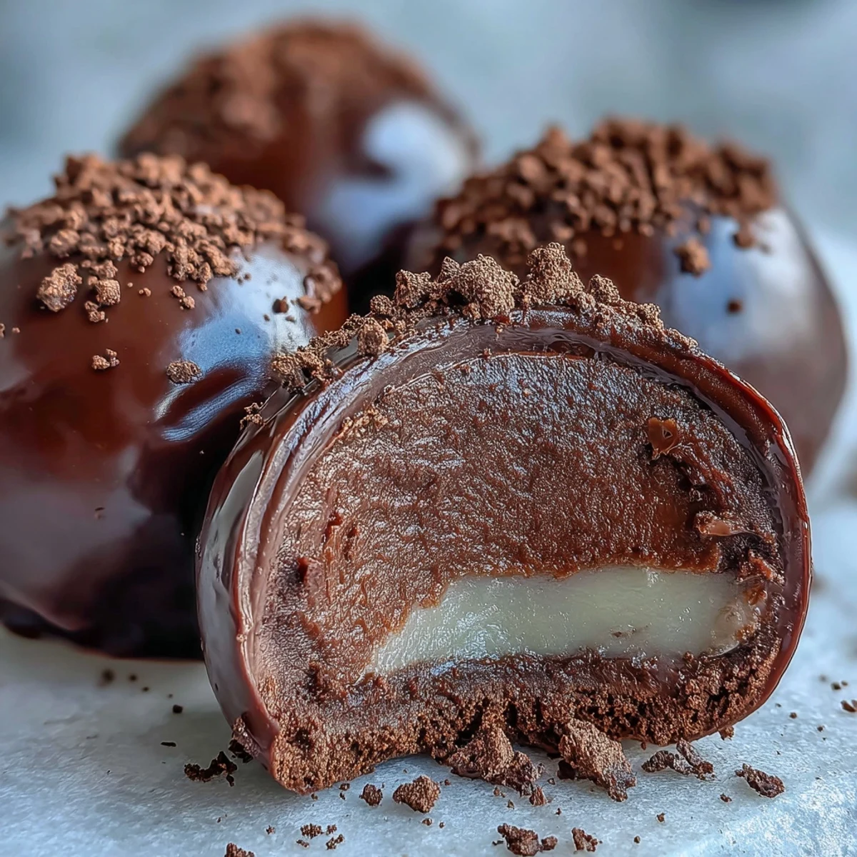 Hojicha Truffles rolled in roasted green tea powder, ready to serve with an afternoon tea.