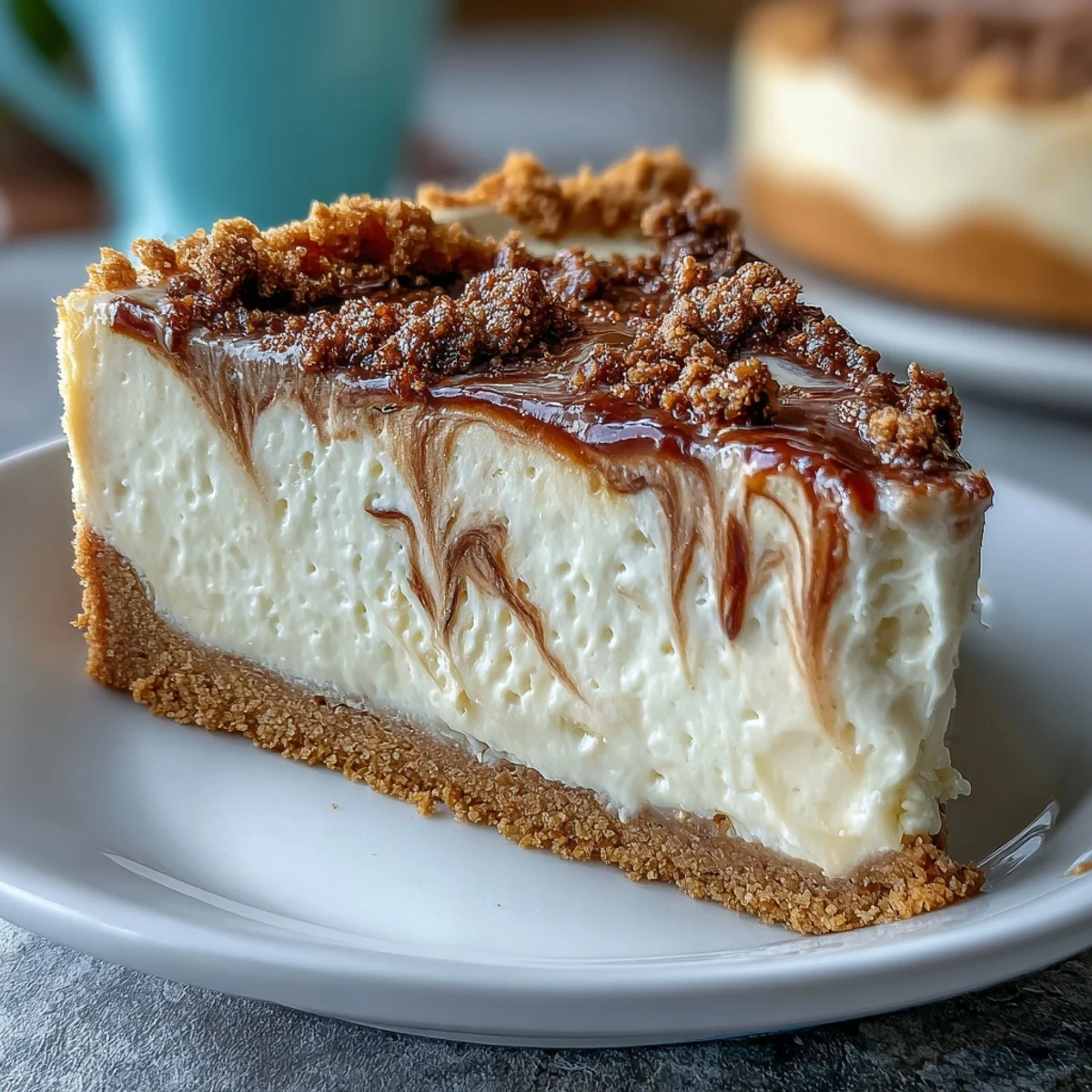 A whole Hojicha Cheesecake in a springform pan, topped with whipped cream and a dusting of matcha powder.