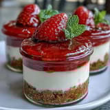 No-Bake Strawberry Cheesecake Jars