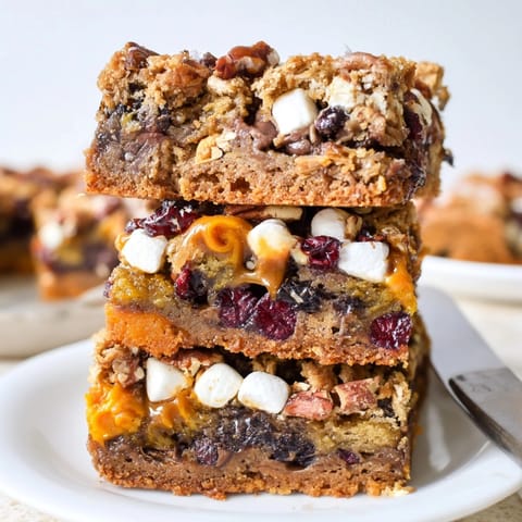 Imagine crunchy graham cracker crust under a chewy Chaos Cake Thanksgiving Turkey Disaster Bar.