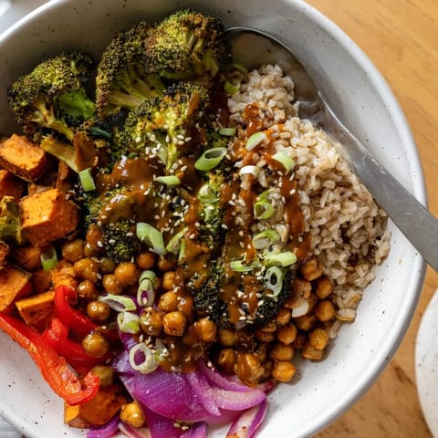 Colorful grain bowls brimming with miso-butter and gochujang-maple sauces for zest.  
