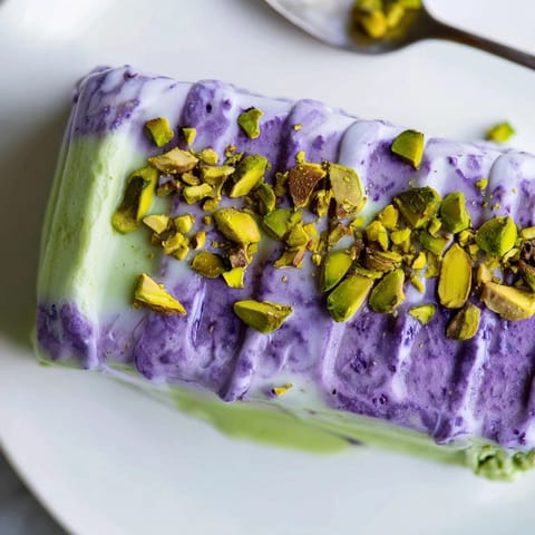 Ube Pistachio Ice Cream Bars