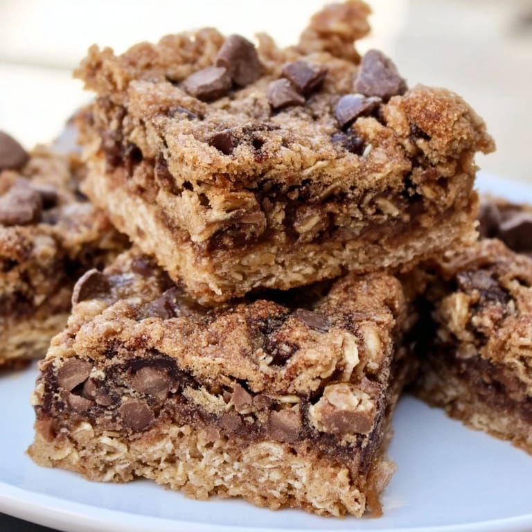 Deliciously warm Cinnamon Sugar Monster Cookie Bars served fresh from the oven.  