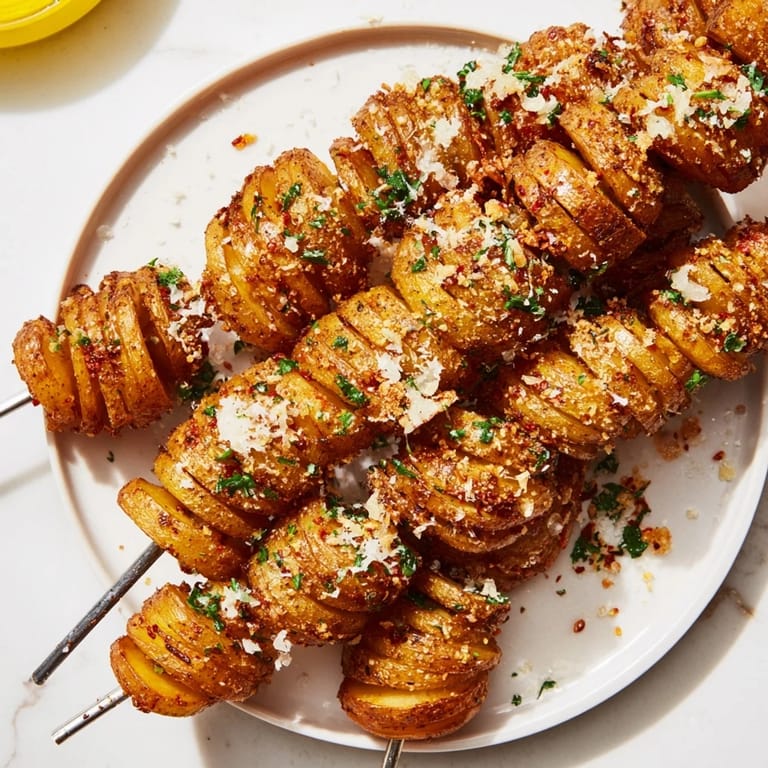 Deliciously spiraled air-fryer tornado potatoes, perfect for dipping in your favorite sauces.