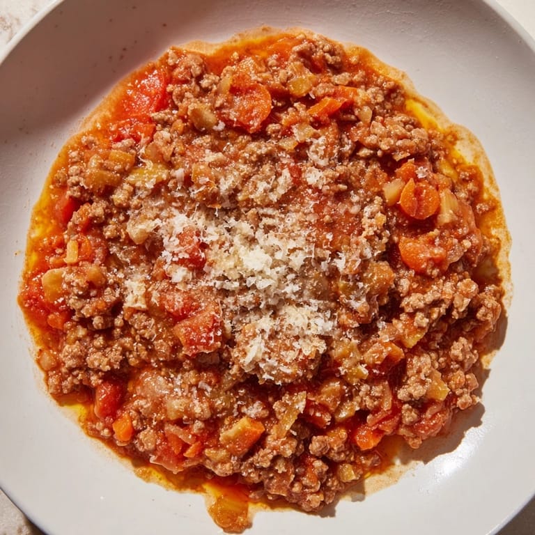 Savory Classic Tuscan Ragu simmering on the stovetop, promising a delicious, traditional Italian meal.