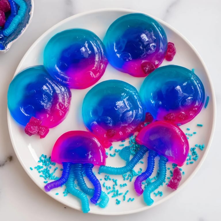 Beautifully arranged Jellyfish Candy Platter, featuring homemade jellies and ocean-inspired candies to enjoy.