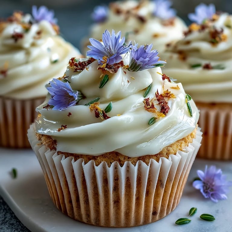 Beautifully decorated vanilla cupcakes with pastel buttercream swirls and fresh edible flowers, ideal for spring parties and garden gatherings.