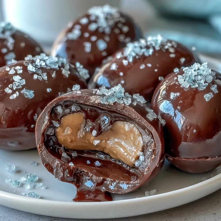 Decadent dark chocolate Easter eggs with smooth peanut butter filling and a hint of sea salt, an irresistible homemade candy treat.