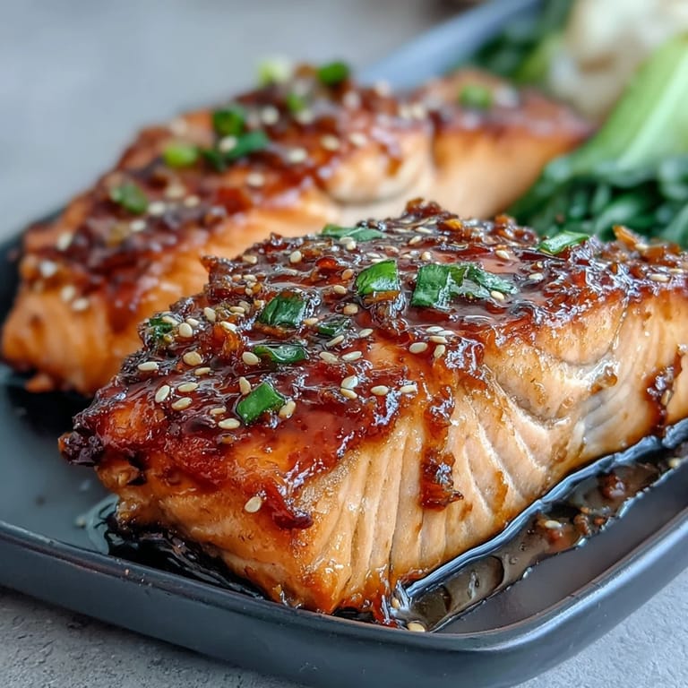 Savory miso salmon boasting caramelized edges next to crisp, garlic-infused bok choy.